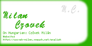 milan czovek business card